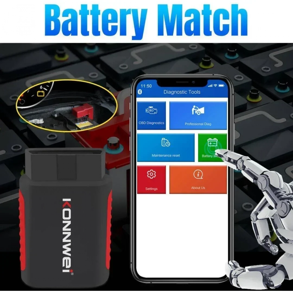 Διαγνωστικό αυτοκινήτου OBD 2 με Bluetooth KDIAG Konnwei