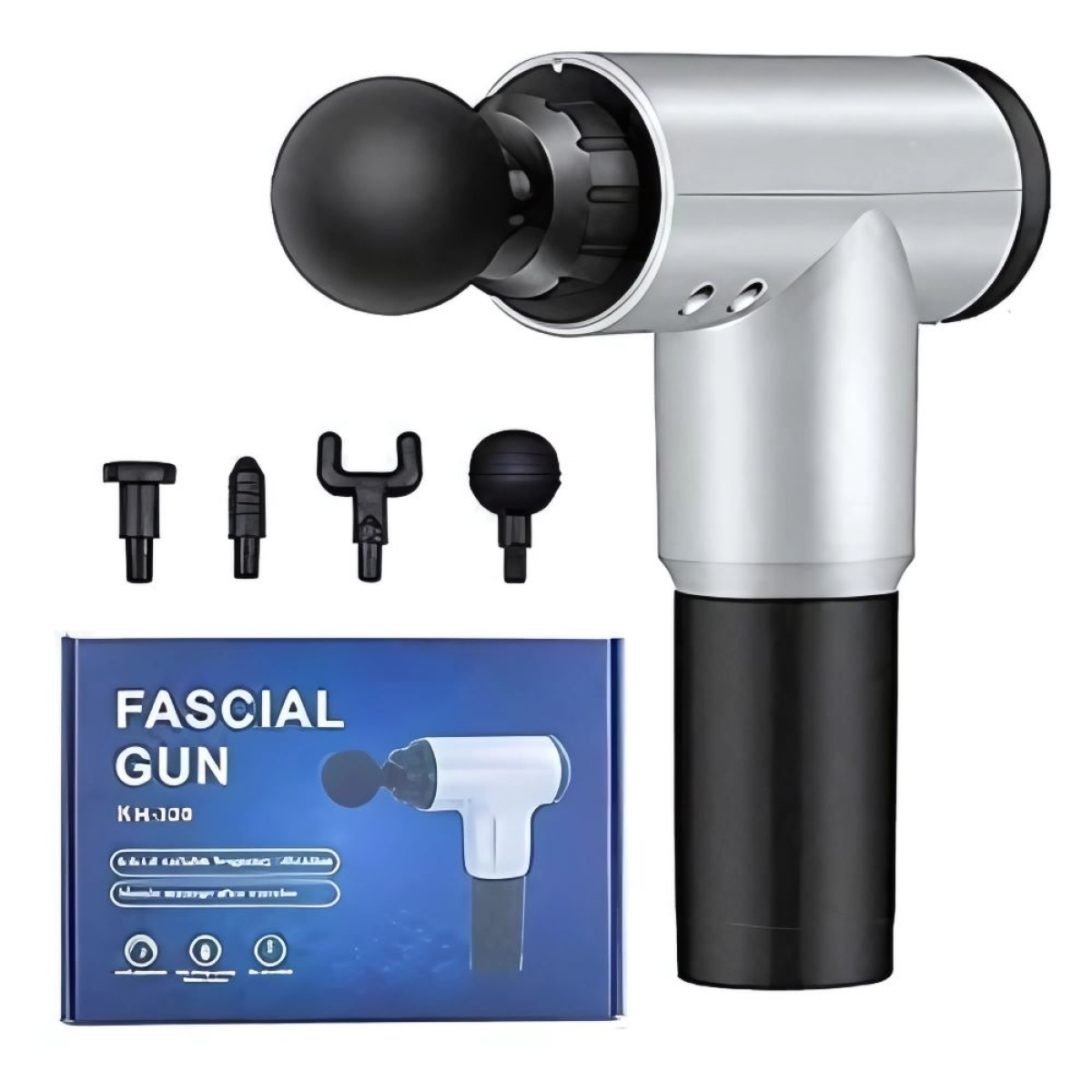 Επαναφορτιζόμενο Πιστόλι Μασάζ 6 Επιπέδων Fascial Gun OEM KH-320 – Γκρι