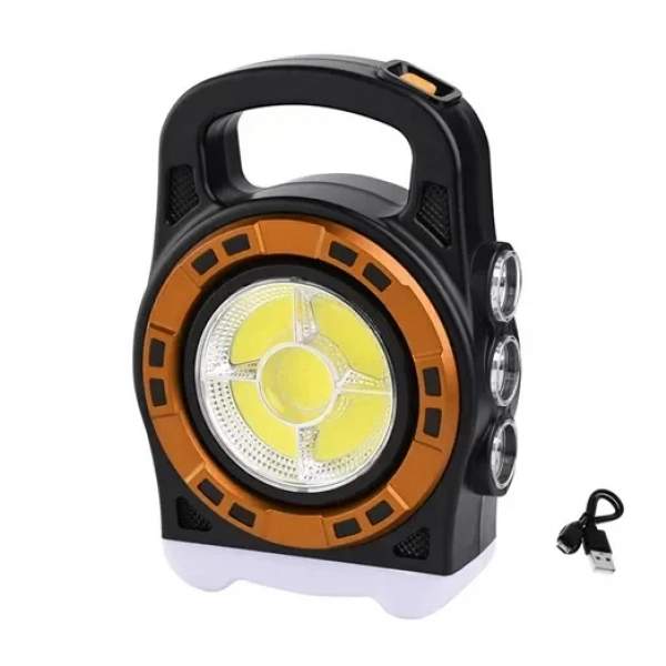 Επαναφορτιζόμενος ηλιακός φακός LED 20W IP44 ψυχρό λευκό με 3 λειτουργίες φωτισμού HB-6678C