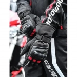 Χειμερινά Γάντια Μηχανής Αδιάβροχα Motowolf MDL0318 Μαύρo/Κόκκινο σε L μέγεθος