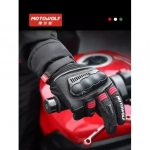 Χειμερινά Γάντια Μηχανής Αδιάβροχα Motowolf MDL0318 Μαύρo/Κόκκινο σε L μέγεθος