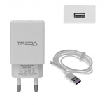 Φορτιστής ταχείας φόρτισης με 1 θύρα USB 3.1A και καλώδιο Lightning 1m Treqa CS-232 λευκό