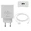 Φορτιστής ταχείας φόρτισης με 1 θύρα USB 4.5A 65W και καλώδιο Lightning 1m Treqa CS-228 λευκό