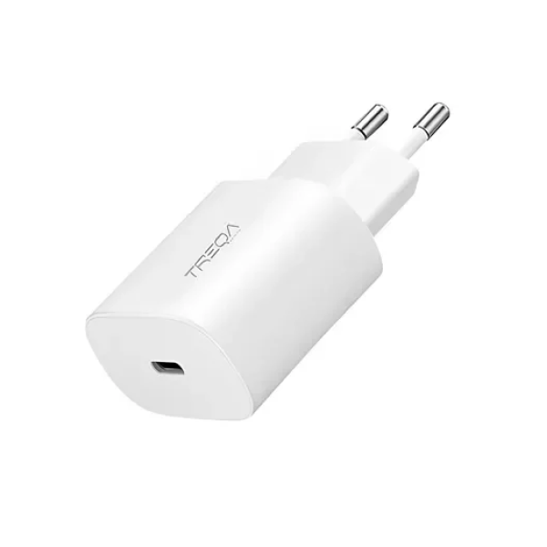 Φορτιστής ταχείας φόρτισης με 1 θύρα USB-C PD 18W χωρίς καλώδιο Treqa CH-9020 λευκό