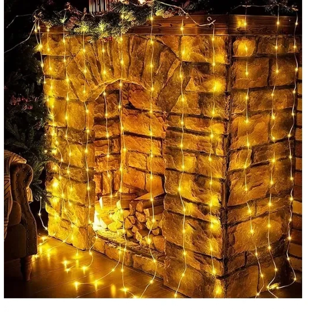 Χριστουγεννιάτικη Φωτεινή κουρτίνα LED για διακόσμηση χώρου 3m x 1m FOYU FO-FO1 - Image 3