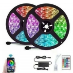 Αδιάβροχη Ταινία LED Τροφοδοσίας 12V RGB Μήκους 2x5m Σετ με Τηλεχειριστήριο και Τροφοδοτικό Τύπου SMD5050