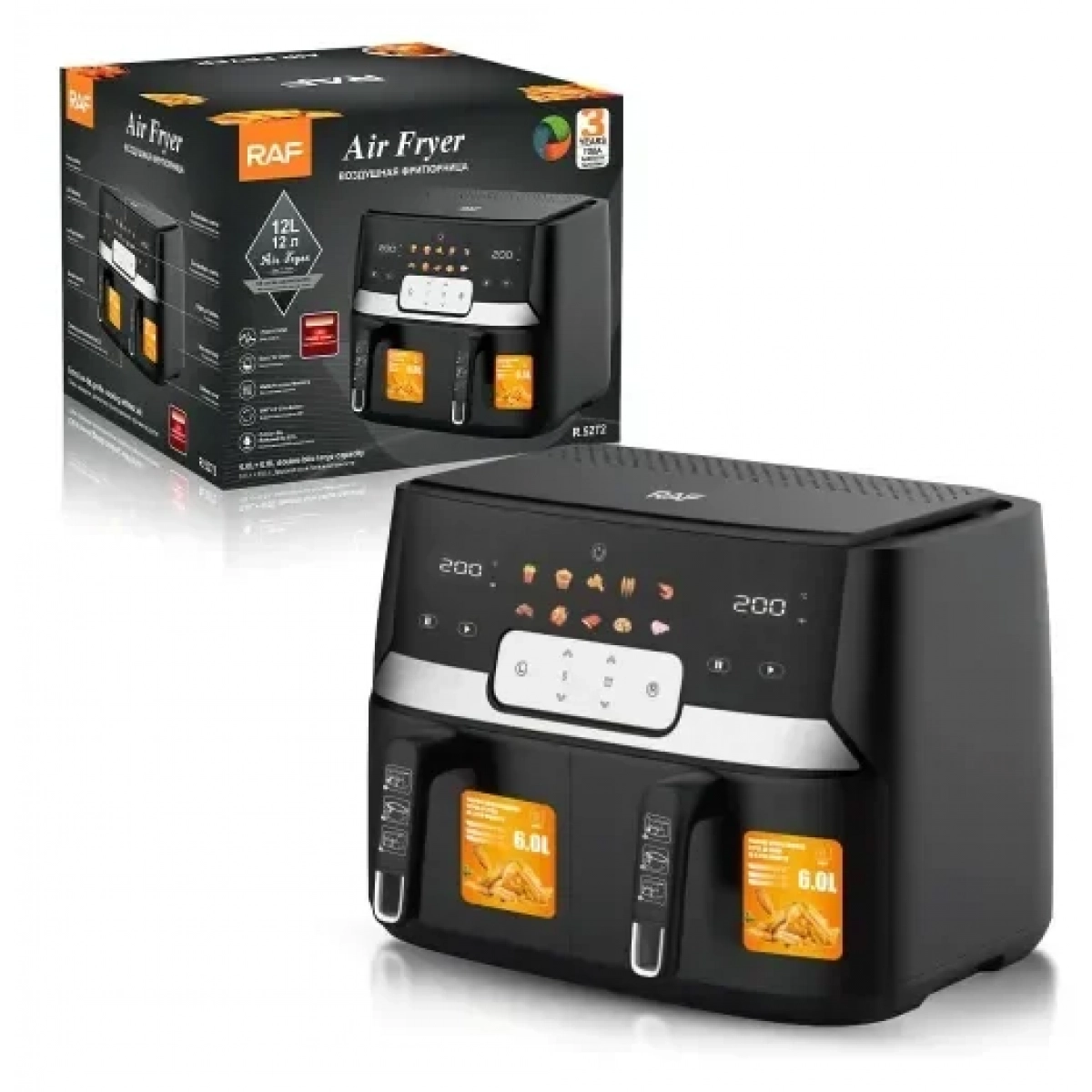 Φριτέζα αέρος με χωρητικότητα 9L Air fryer R.5272 RAF μαύρο - Image 2
