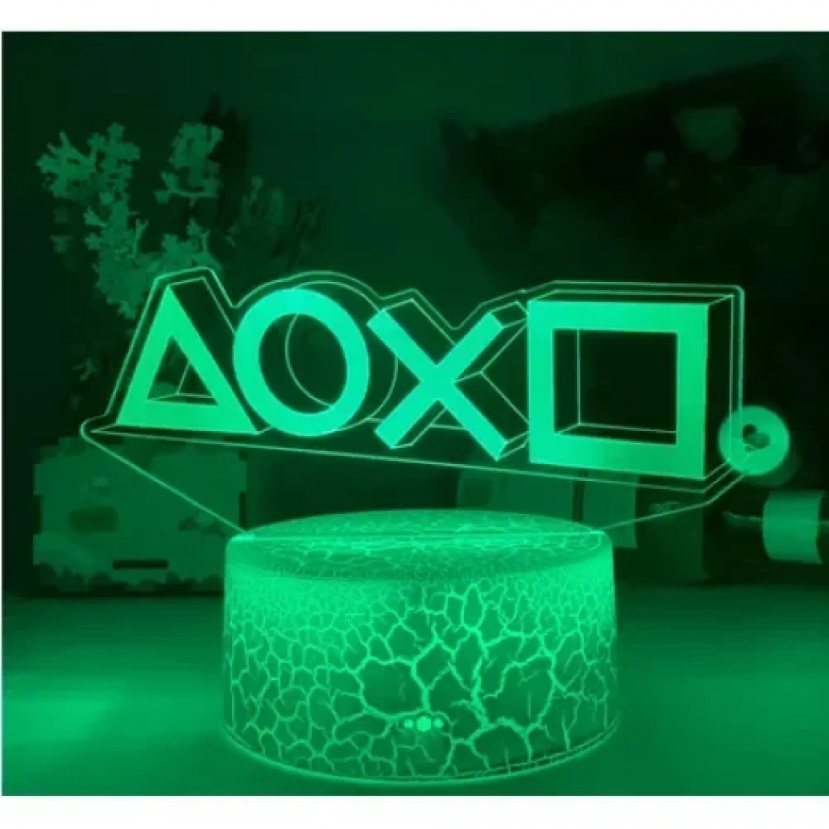 3D Επιτραπέζιο Φωτιστικό LED με Εικονίδιο PlayStation με 7 χρώματα