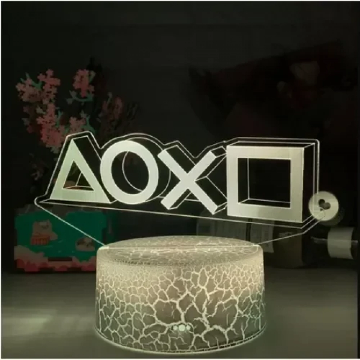 3D Επιτραπέζιο Φωτιστικό LED με Εικονίδιο PlayStation με 7 χρώματα