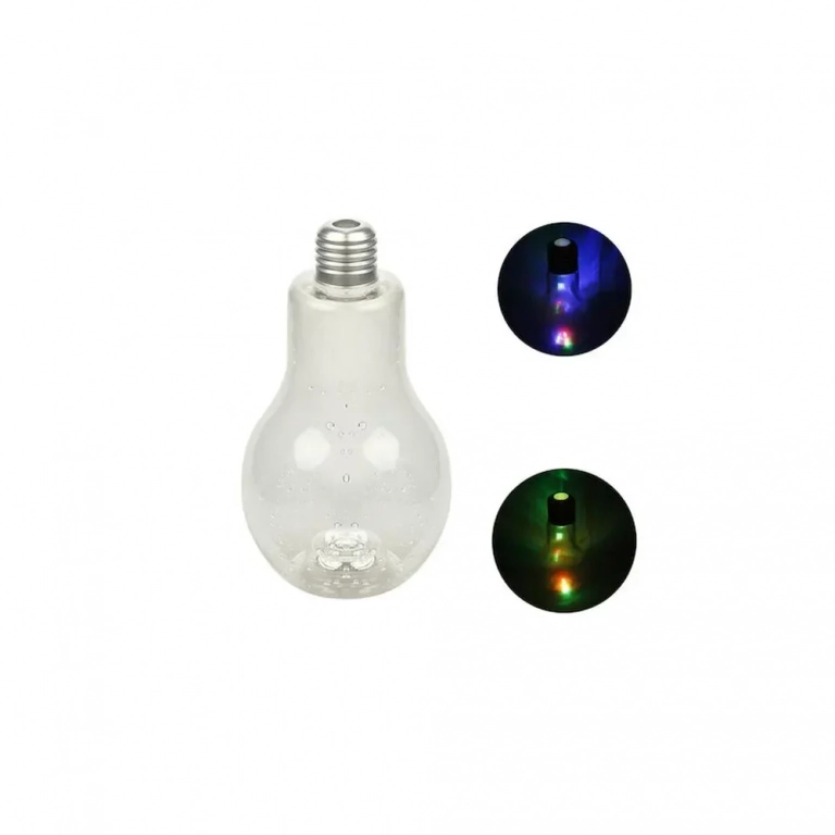 Γυάλινο Φωτιζόμενο LED RGB Ποτήρι σε Σχήμα Λάμπας με 2 Λειτουργίες Φωτισμού