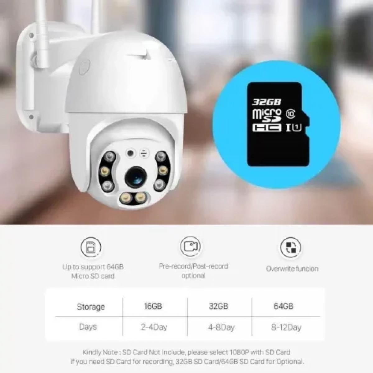 ICSee αδιάβροχη έξυπνη PTZ κάμερα ασφαλείας 3MP 1080p με WiFi - Αpp εφαρμογή παρακολούθησης - Image 2