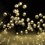 Ηλιακά Χριστουγεννιάτικα Λαμπάκια 200LED με Πρόγραμμα & Χειριστήριο Θερμό Λευκό 20m IP44 με Πράσινο Καλώδιο AN48352 ARRANGO