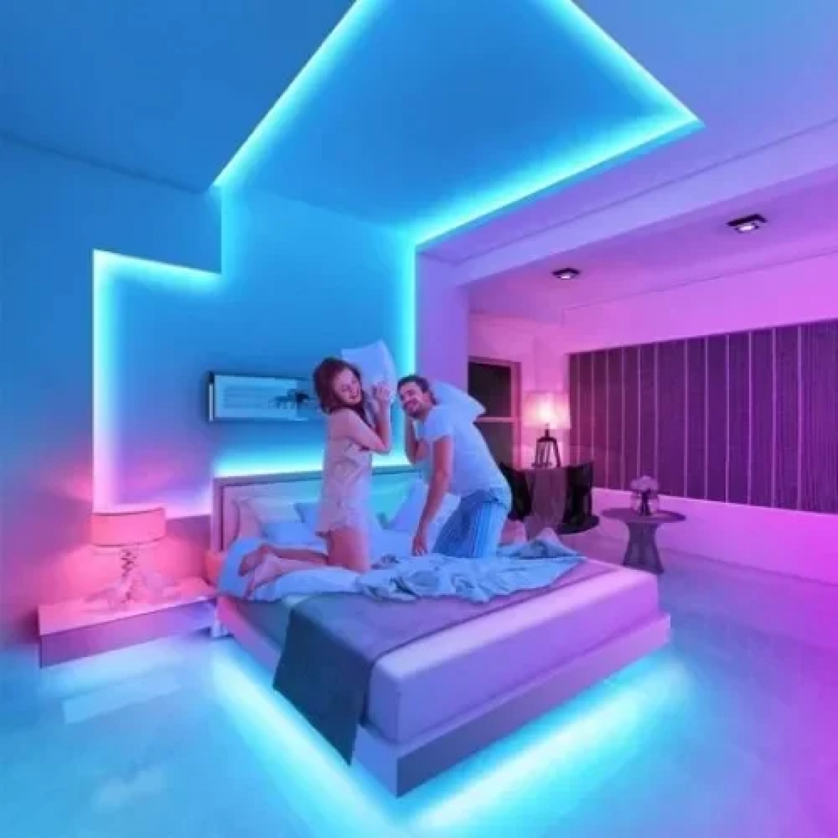 Αδιάβροχη Ταινία LED Τροφοδοσίας 12V RGB Μήκους 2x5m Σετ με Τηλεχειριστήριο και Τροφοδοτικό Τύπου SMD5050