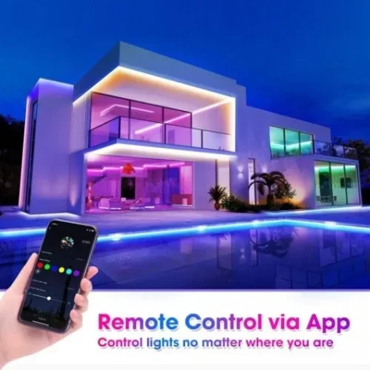 Αδιάβροχη Ταινία LED Τροφοδοσίας 12V RGB Μήκους 2x5m Σετ με Τηλεχειριστήριο και Τροφοδοτικό Τύπου SMD5050