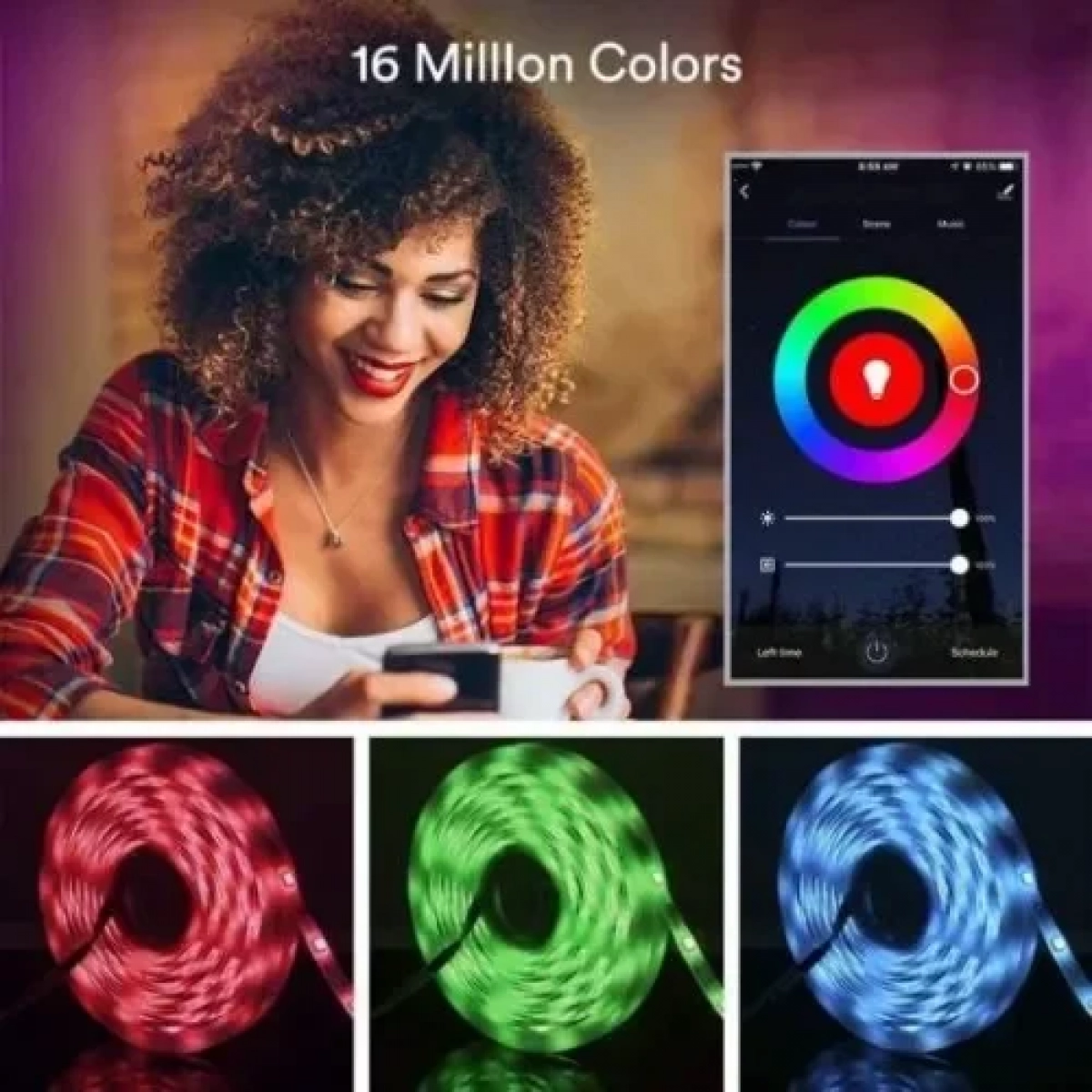 Αδιάβροχη Ταινία LED Τροφοδοσίας 12V RGB Μήκους 2x5m Σετ με Τηλεχειριστήριο και Τροφοδοτικό Τύπου SMD5050