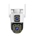 IP διπλή κάμερα παρακολούθησης Wi-Fi 1080p IP66 αδιάβροχη με φακό 3.6mm Jortan JT-8293 λευκή-μαύρη
