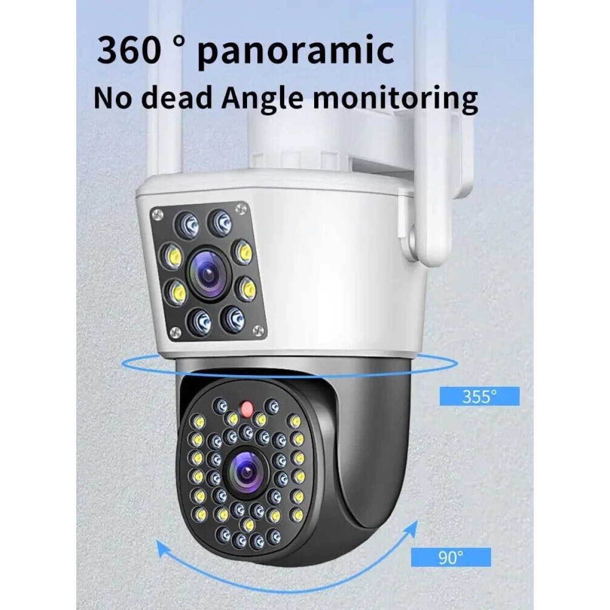 IP διπλή κάμερα παρακολούθησης Wi-Fi 1080p IP66 αδιάβροχη με φακό 3.6mm Jortan JT-8293 λευκή-μαύρη - Image 6