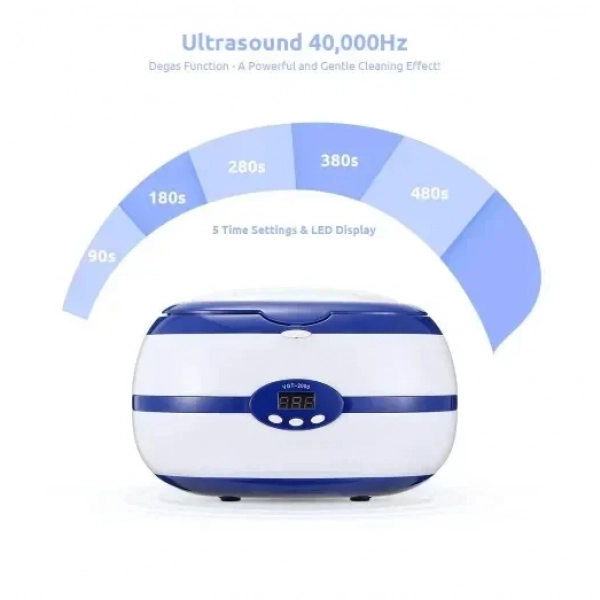 Καθαριστής υπερήχων Ultrasonic 35W 600ml Inox με ψηφιακό χρονοδιακόπτη VGT-2000