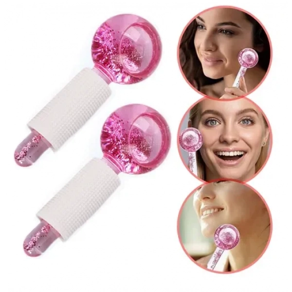 Κρυστάλλινες σφαίρες για μασάζ προσώπου Cold-effect Facial Glass Globes 2 τμχ QL-007