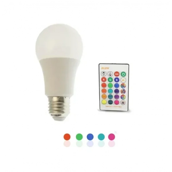 Λάμπα LED E27 3W 220V 350LM RGBW με ασύρματο χειριστήριο RZ-0062