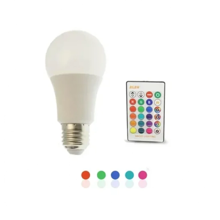 Λάμπα LED E27 3W 220V 350LM RGBW με ασύρματο χειριστήριο RZ-0062