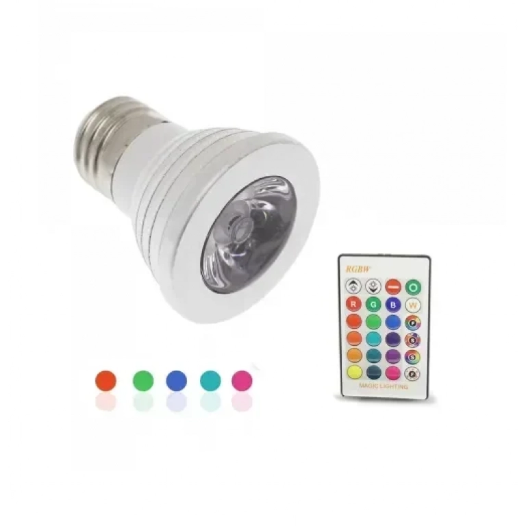 Λάμπα LED E27 5W 220V 450LM RGBW με ασύρματο χειριστήριο RZ-0064