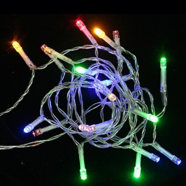 50 Χριστουγεννιάτικα Λαμπάκια LED Αδιάβροχα IP44 Πολύχρωμα 5Μ σε Σειρά με Λευκό Καλώδιο Arrango AN57470