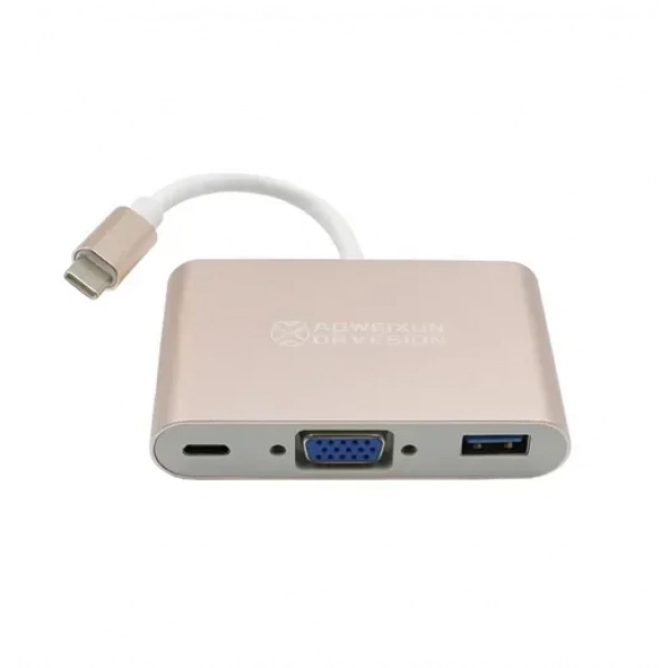 Μετατροπέας Type C σε VGA-USB 3.0-Type C YWX-VGA 3X1