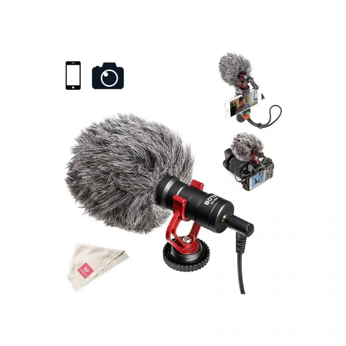 Μικρόφωνο 3.5mm με τοποθέτηση Mounted Clip On για κάμερα Boya BY-MM1