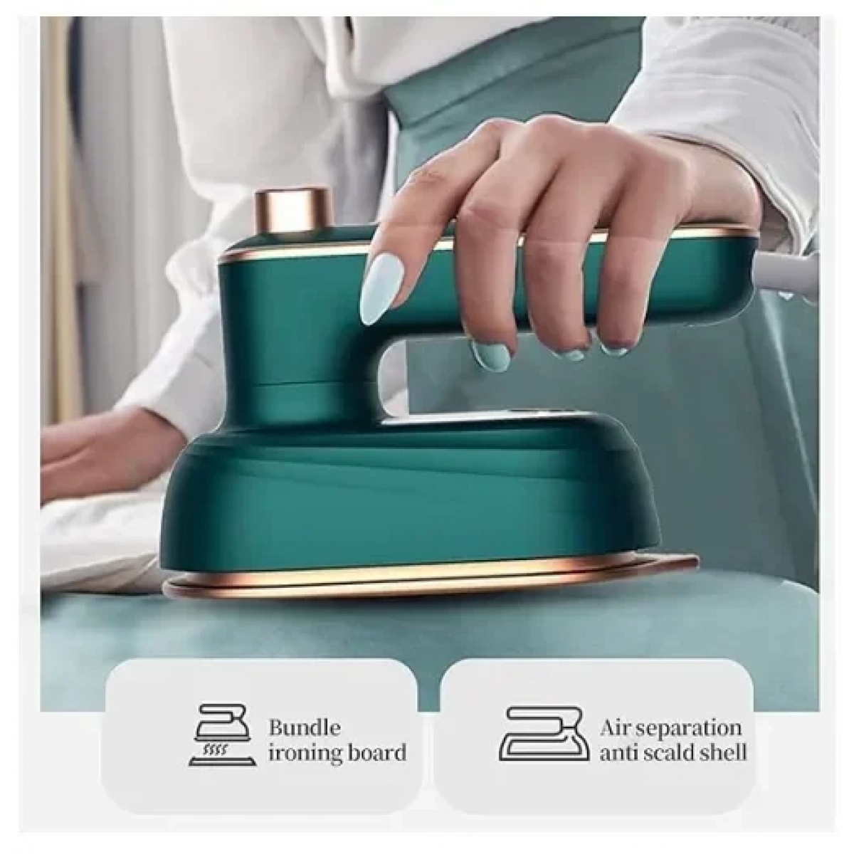 Μίνι ηλεκτρικό σίδερο ταξιδιού Mini Electric Iron πράσινο - Image 3