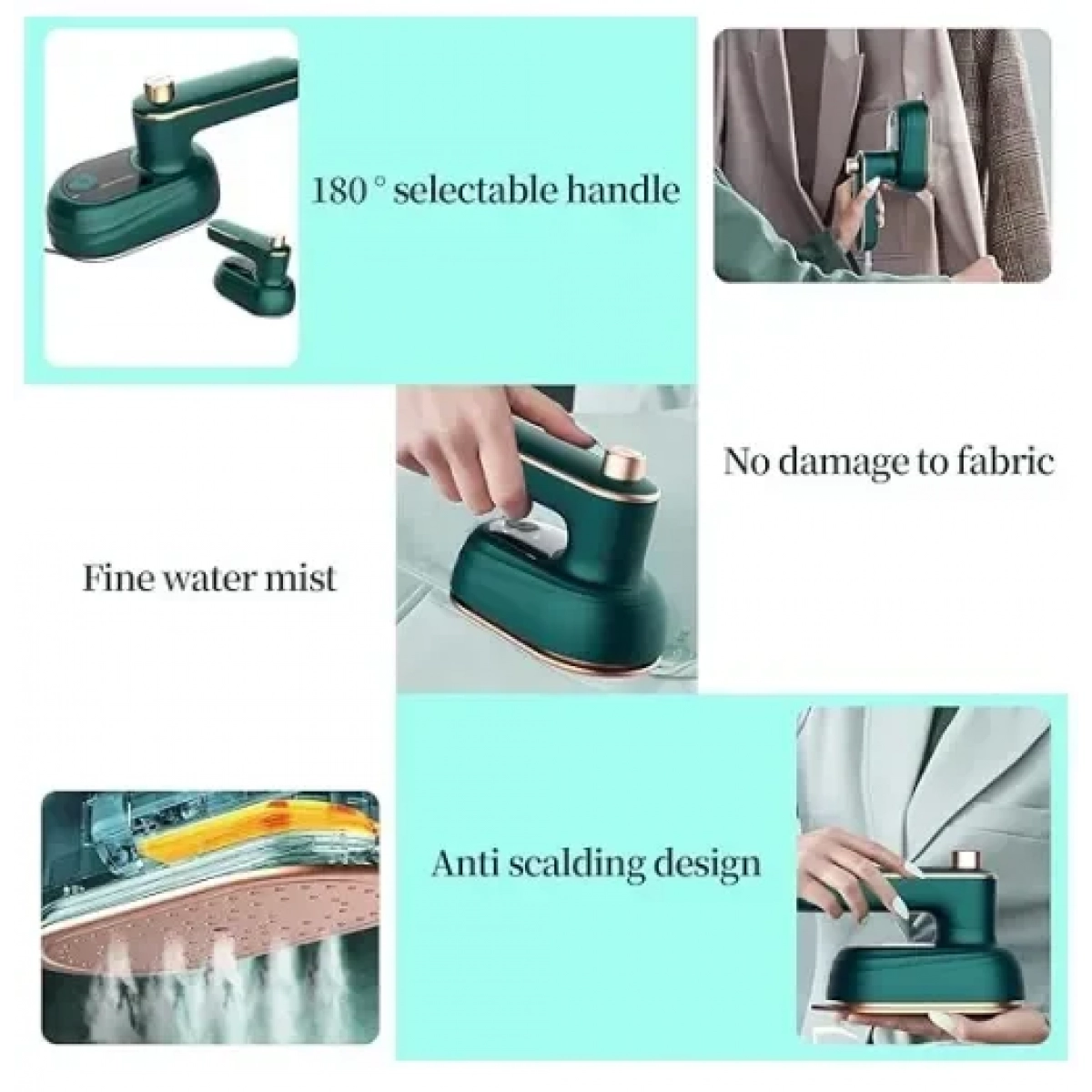 Μίνι ηλεκτρικό σίδερο ταξιδιού Mini Electric Iron πράσινο - Image 4