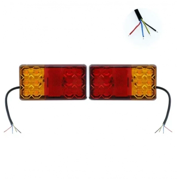 Πίσω φανάρια φορτηγού 12V – 24V 16SMD σετ 2 τεμάχια SY-HWD0154B