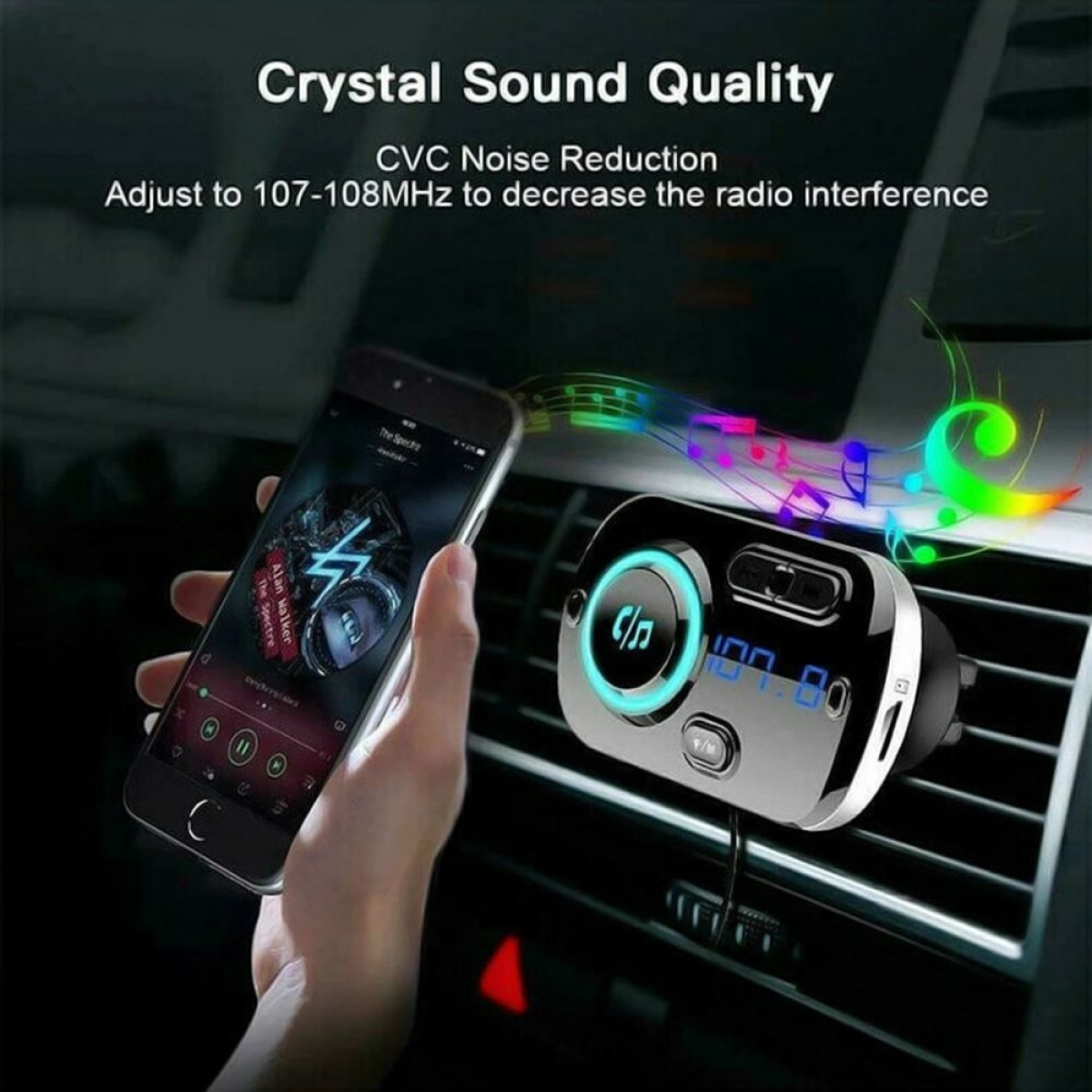Πομπός αυτοκινήτου FM Transmitter Bluetooth 5.0+EDR με θύρα ταχείας φόρτισης QC3.0 – BC49BQ