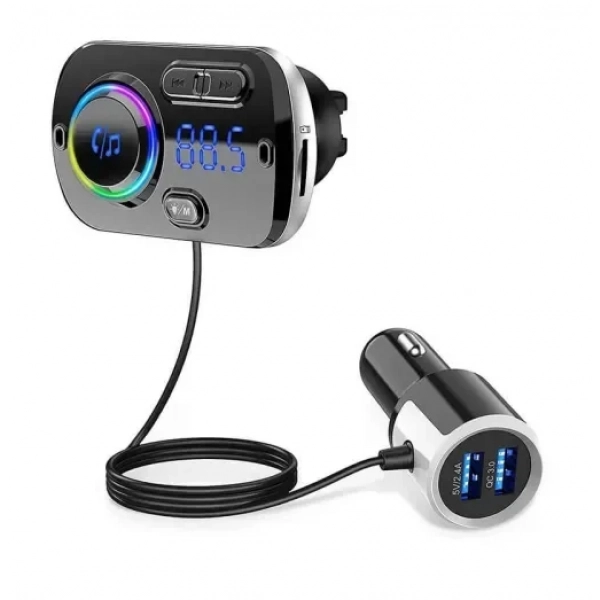 Πομπός αυτοκινήτου FM Transmitter Bluetooth 5.0+EDR με θύρα ταχείας φόρτισης QC3.0 – BC49BQ