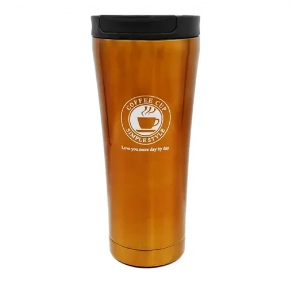 Ποτήρι θερμός με καπάκι ασφαλείας 500ml JB-1713 χρυσό