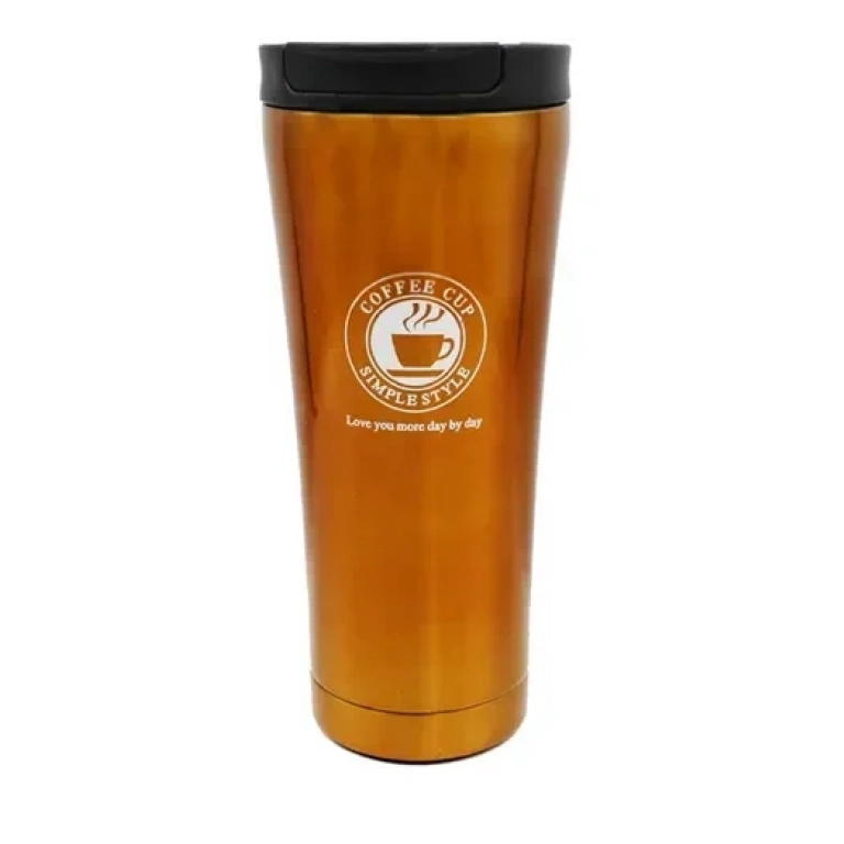 Ποτήρι θερμός με καπάκι ασφαλείας 500ml JB-1713 χρυσό