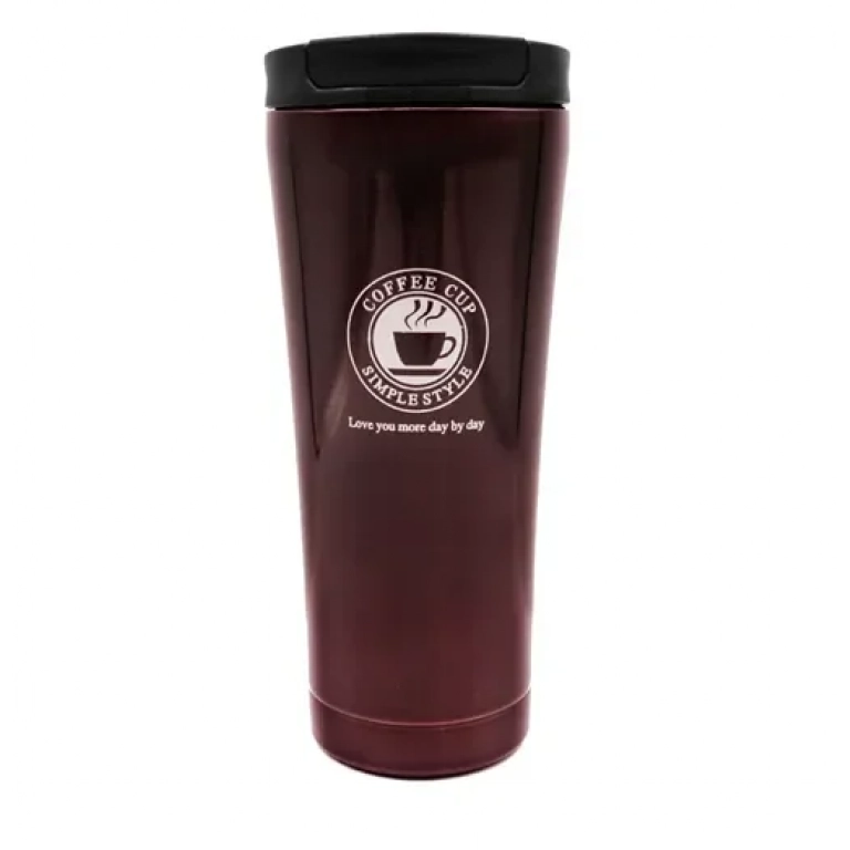 Ποτήρι θερμός με καπάκι ασφαλείας 500ml JB-1713 βυσσινί