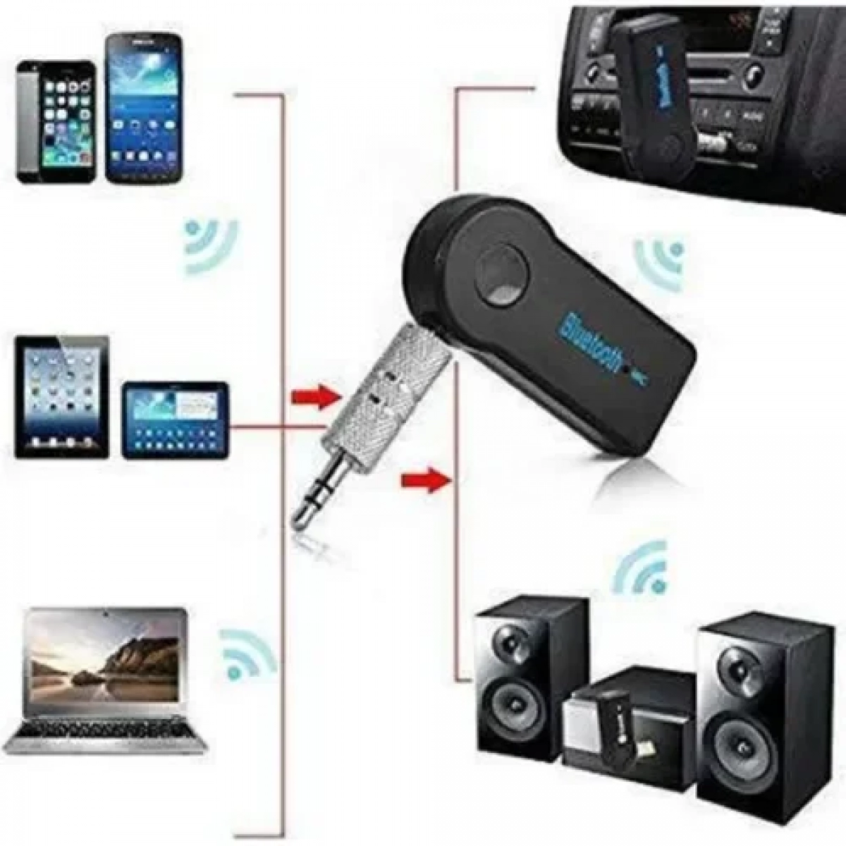 Bluetooth Receiver 3.5mm Jack με ενσωματωμένο μικρόφωνο για αυτοκίνητο BT350