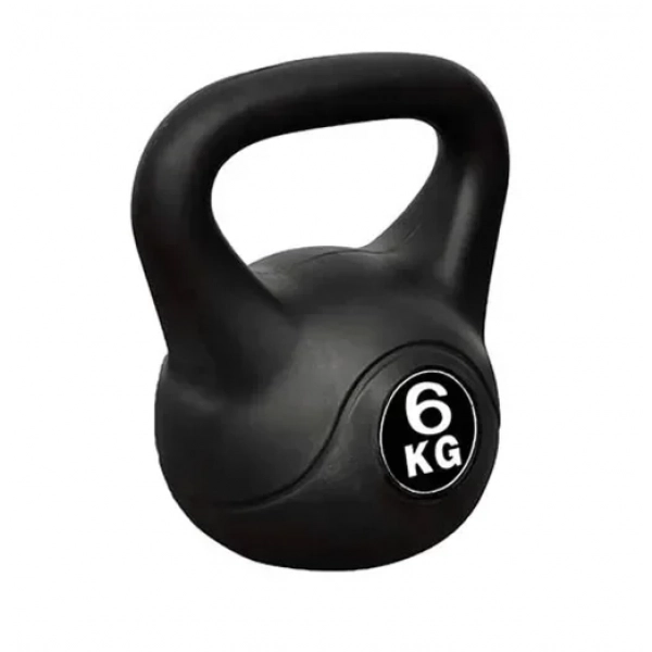 Βαράκι γυμναστικής kettlebell από PVC 6kg 25566-32 μαύρο