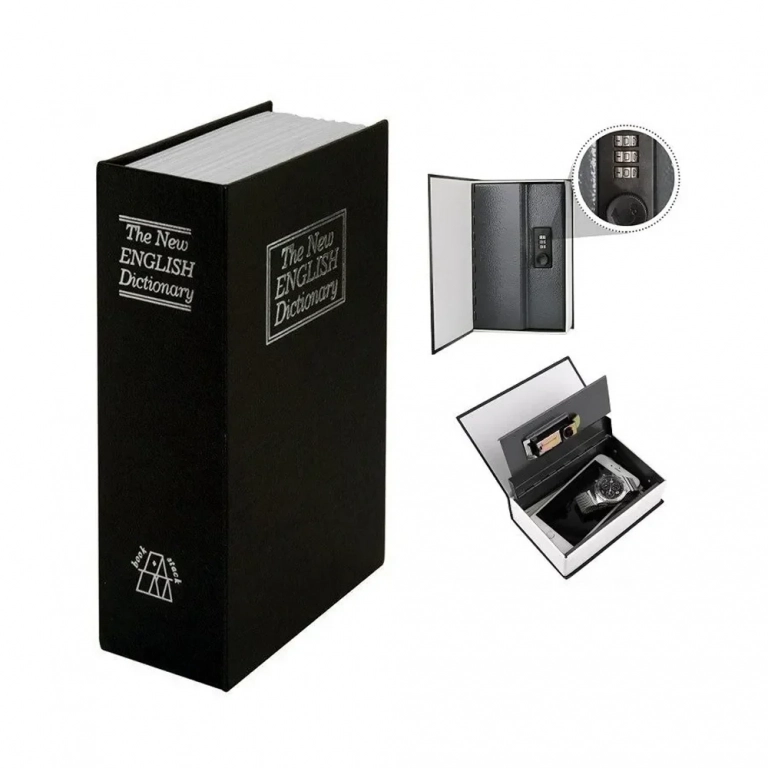 Βιβλίο Χρηματοκιβώτιο Ασφαλείας με Κλειδί 265x200x65mm σε Μαύρο Χρώμα