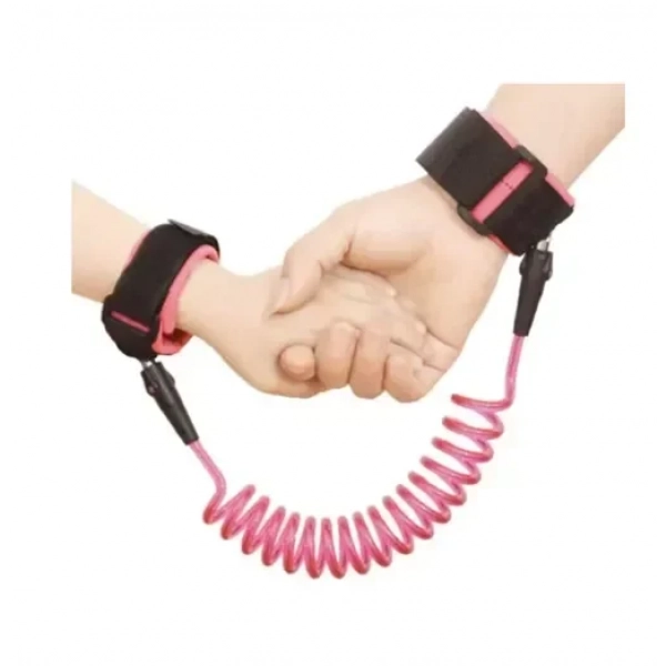 Βραχιόλι καρπού ασφαλείας με σπιράλ Anti-Lost Strap ροζ