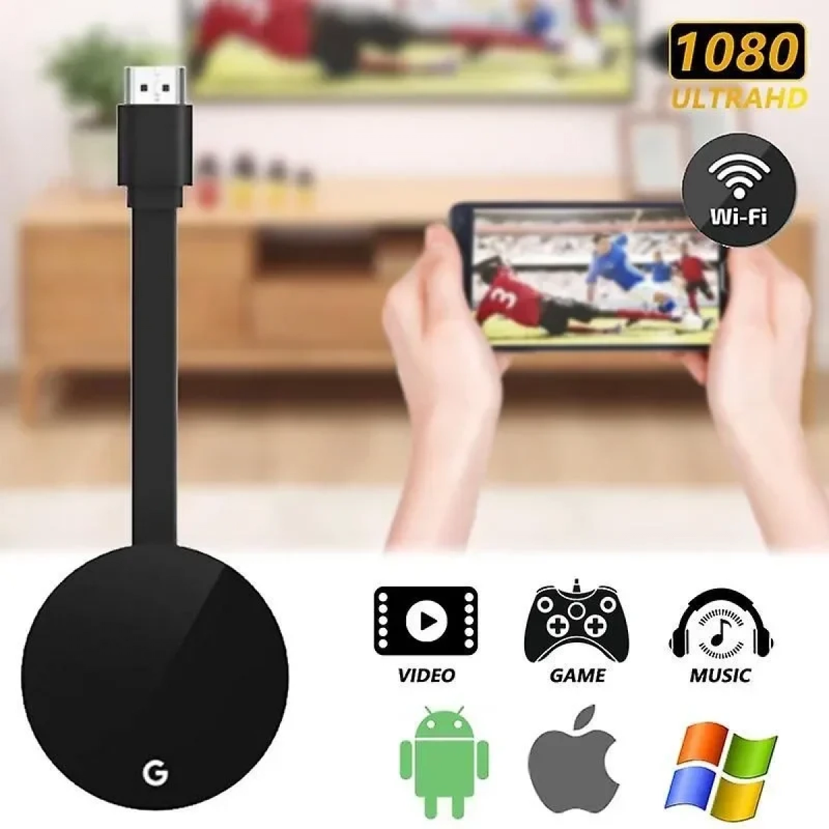 Ασύρματο HDMI Dongle WIFI προβολής οθόνης μεταξύ συσκευών G7s OEM