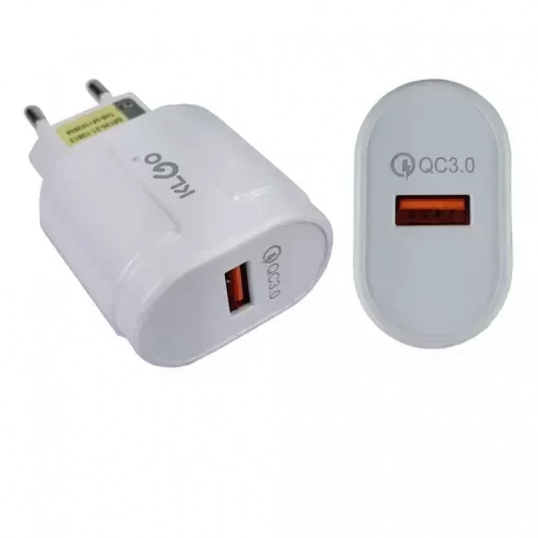 Φορτιστής Ταχείας Φόρτισης 3.0 με Θύρα USB-A KLGO KC-300 Λευκό