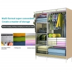 Υφασμάτινη Ντουλάπα 105x45x165cm OEM σε Μπεζ Χρώμα με σχέδιο Λονδίνο