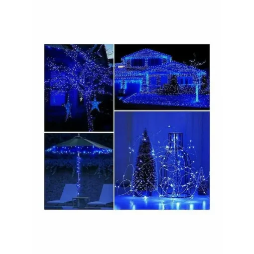 Χριστουγεννιάτικα Ηλιακά Λαμπάκια Μπλε 200 LED 20m