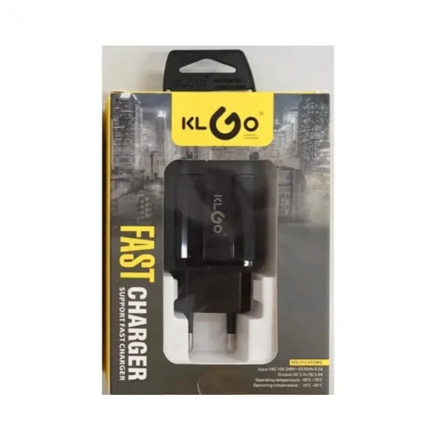 Φορτιστής Ταχείας Φόρτισης 3.0 με Θύρα USB-A KLGO KC-300 Μαύρο