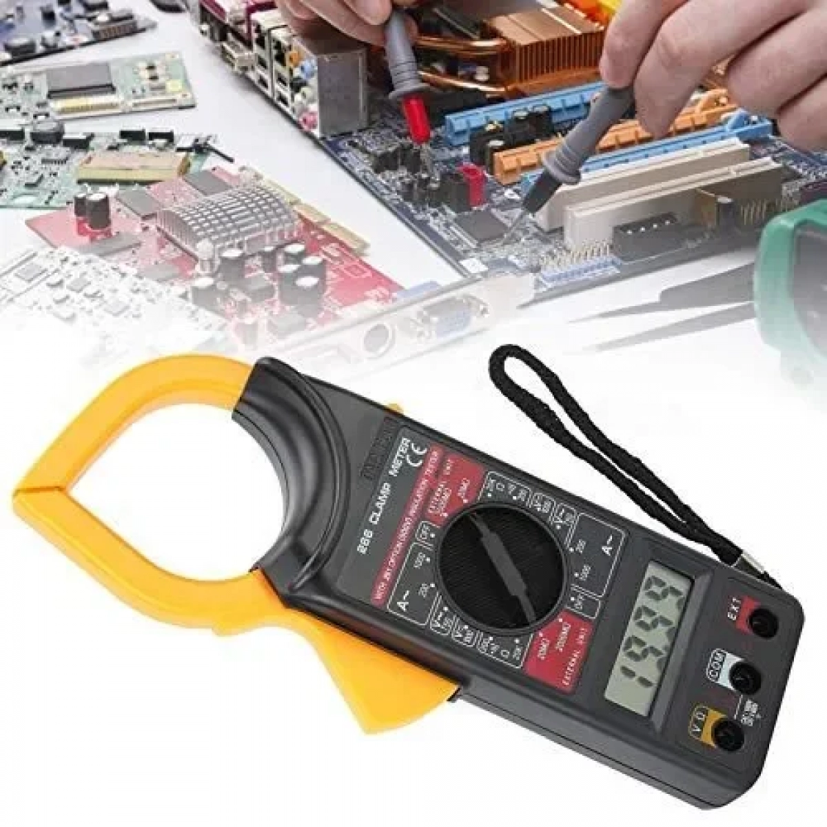 Ψηφιακή Αμπεροτσιμπίδα AC/DC DIGITAL CLAMP METER DT266 – OEM σε Κίτρινο Χρώμα