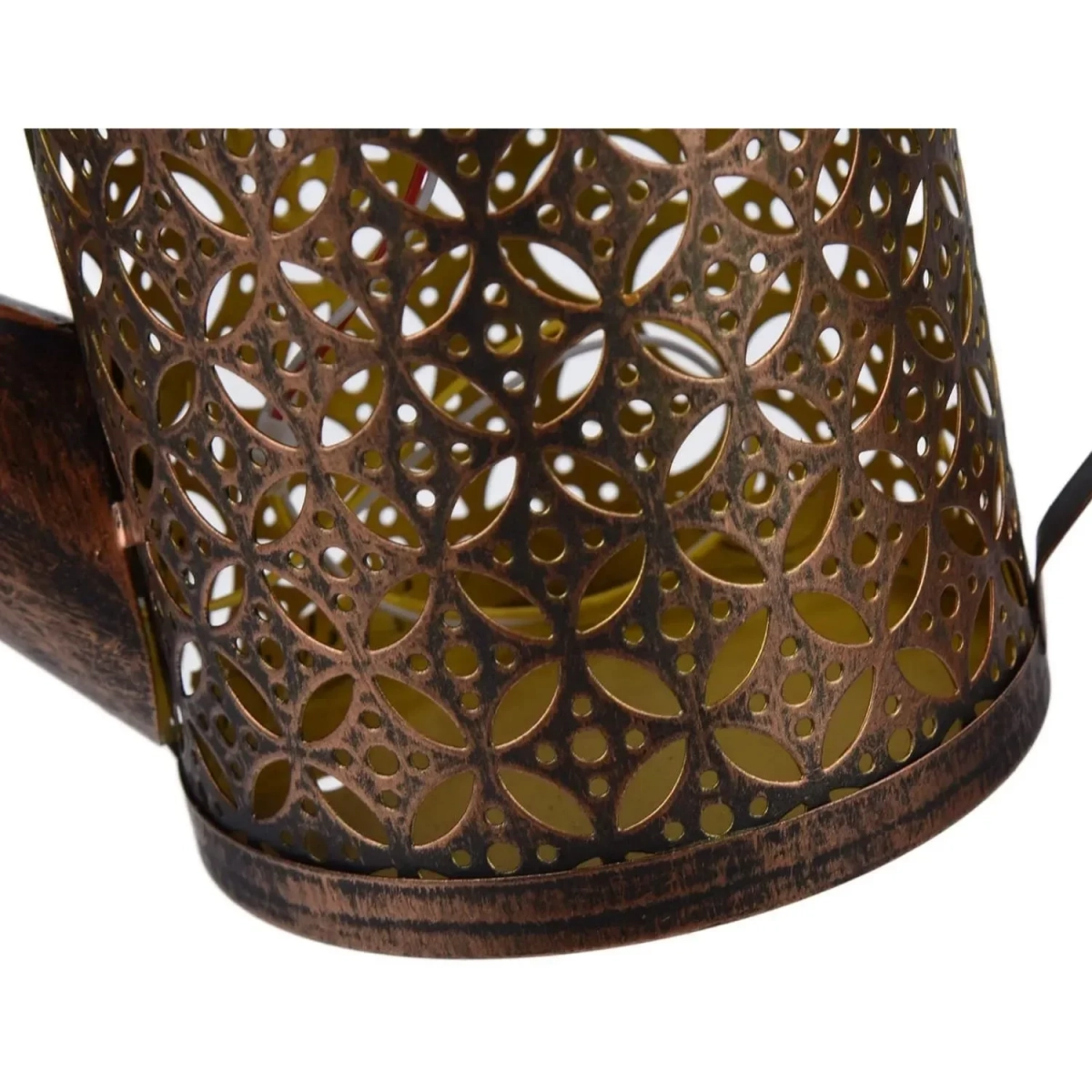 Ηλιακό Ρετρό Φωτιστικό Ποτιστήρι LED με Βραχίονα Στήριξης σε Χρυσό Χρώμα