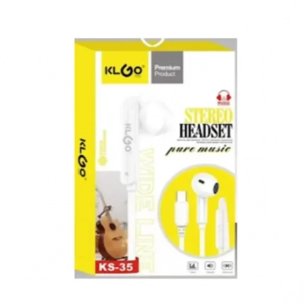 Ακουστικά Stereo Headset με βύσμα USB-C KLGO KS-35 σε Λευκό Χρώμα