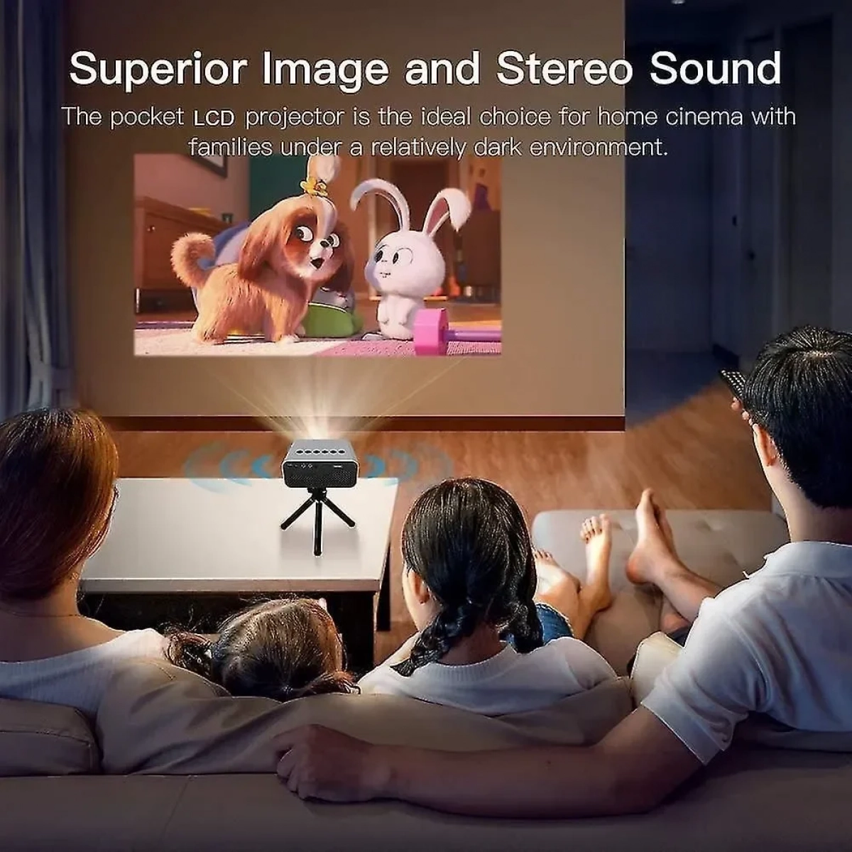 YT500 Mini Projector Τεχνολογίας Προβολής LCD Λάμπας LED με Φυσική Ανάλυση 320 x 240 και Φωτεινότητα 24 Ansi Lumens με WiFi Κίτρινος